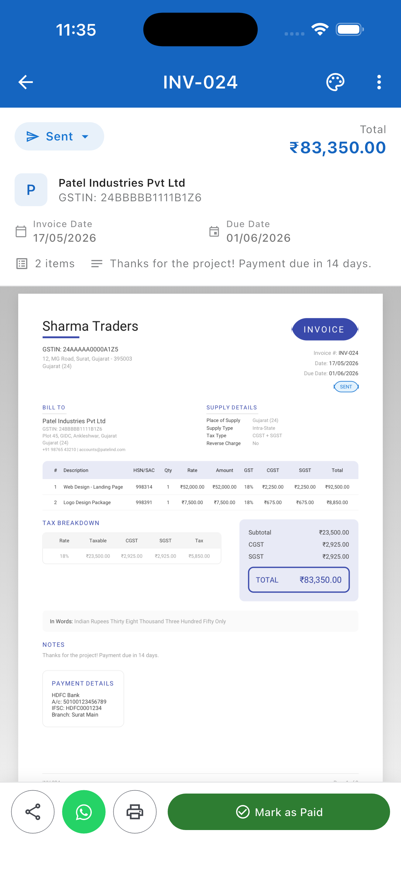 Invoice Detail